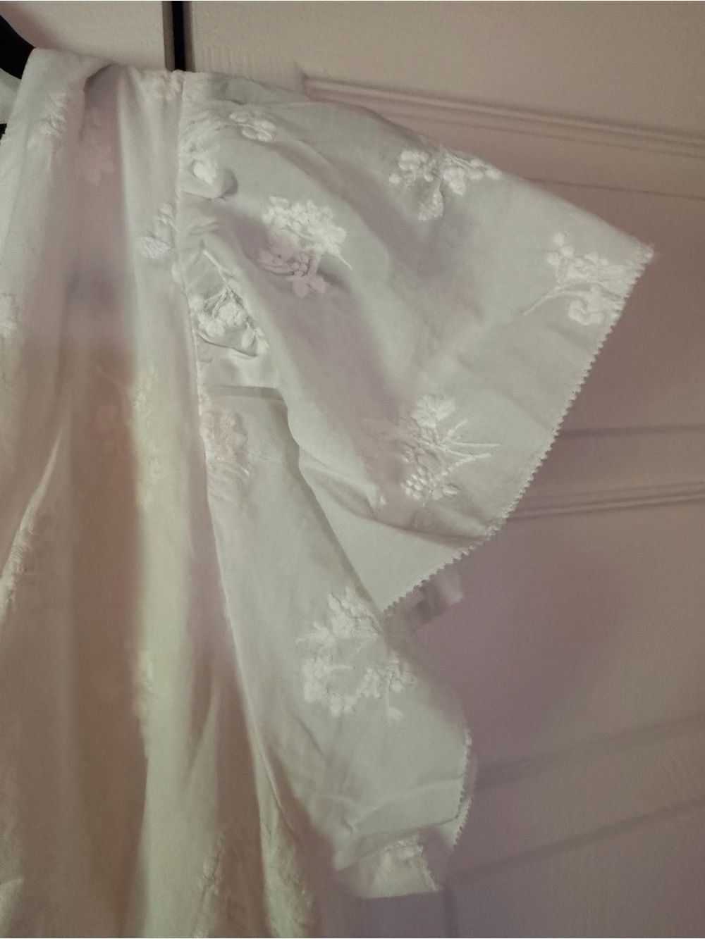 Trovata White V-Neck Embroidered Ruffle Midi Dress - Picture 6 of 6